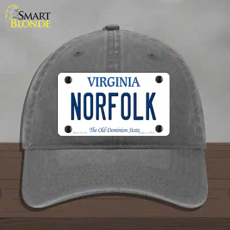 HAT08-MLP-10106 Norfolk Virginia Novelty License Plate Hat, Unconstructed Cotton - Charcoal