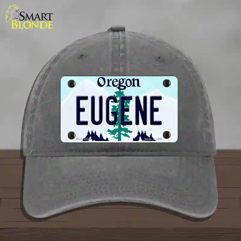 HAT08-MLP-10344 Eugene Oregon Novelty License Plate Hat, Unconstructed Cotton - Charcoal