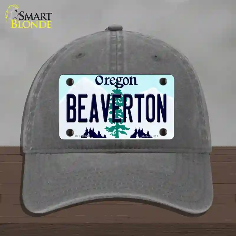 HAT08-MLP-10346 Beaverton Oregon Novelty License Plate Hat, Unconstructed Cotton - Charcoal