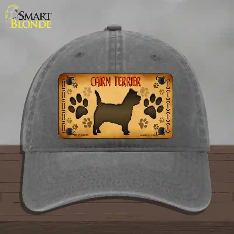 HAT08-MLP-10435 Cairn Terrier Novelty License Plate Hat, Unconstructed Cotton - Charcoal