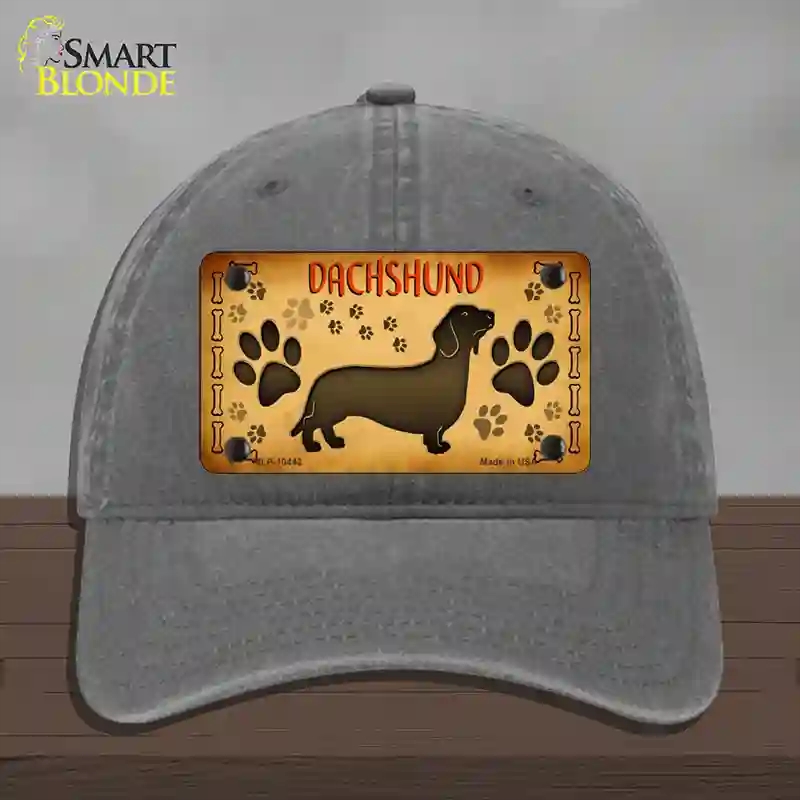 HAT08-MLP-10442 Dachshund Novelty License Plate Hat, Unconstructed Cotton - Charcoal
