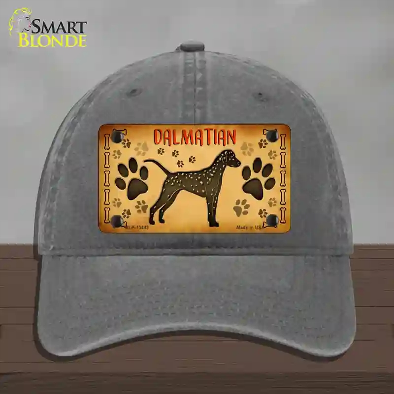 HAT08-MLP-10443 Dalmatian Novelty License Plate Hat, Unconstructed Cotton - Charcoal