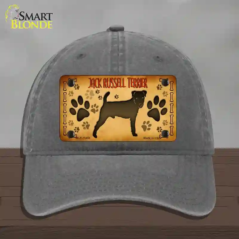 HAT08-MLP-10450 Jack Russell Terrier Novelty License Plate Hat, Unconstructed Cotton - Charcoal