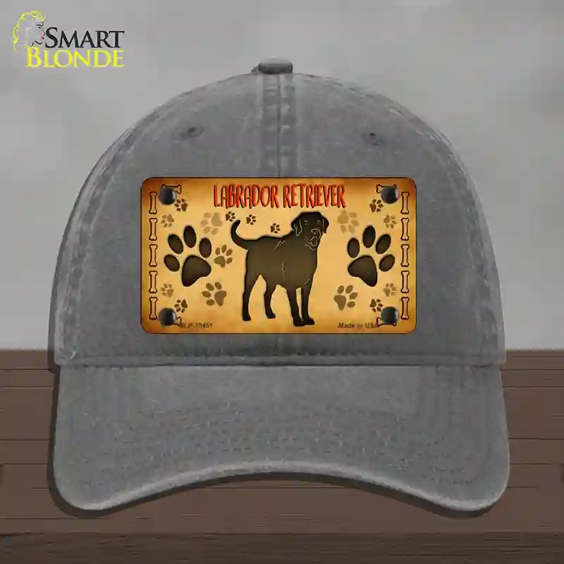 HAT08-MLP-10451 Labrador Retriever Novelty License Plate Hat, Unconstructed Cotton - Charcoal