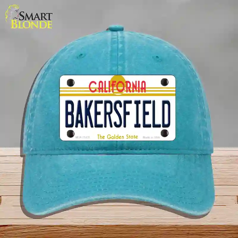 HAT10-MLP-11425 Bakersfield California Novelty License Plate Hat, Unconstructed Cotton - Lake Blue