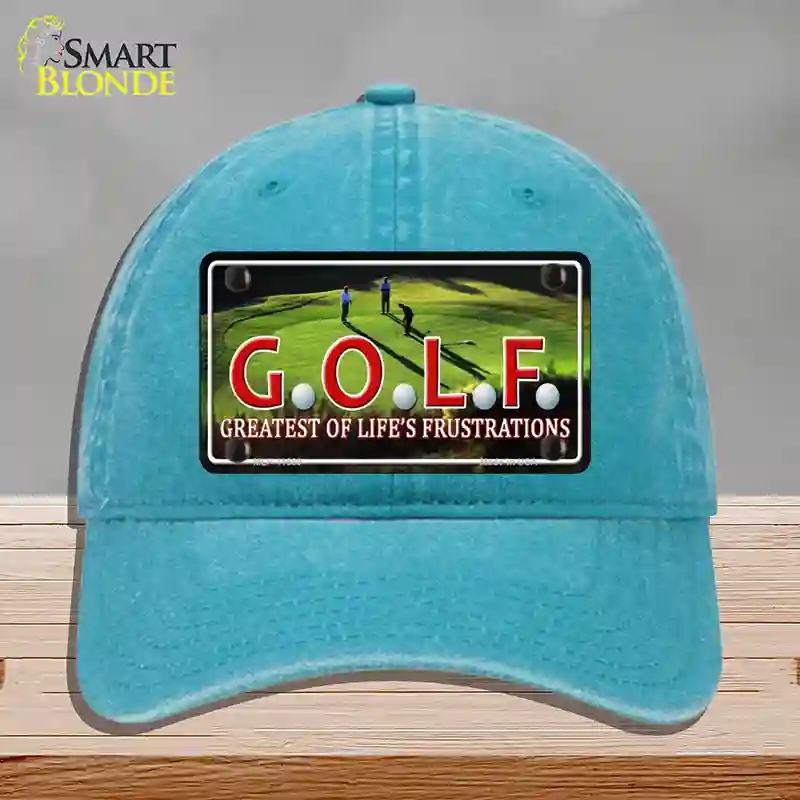 HAT10-MLP-11680 Golf Novelty License Plate Hat, Unconstructed Cotton - Lake Blue