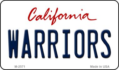 M-2571 3.5 x 2 in. Warriors California State License Plate Magnet