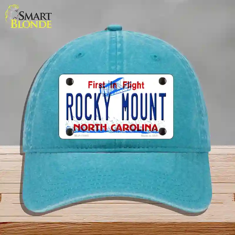 HAT10-MLP-11849 Rocky Mount North Carolina Novelty License Plate Hat, Unconstructed Cotton - Lake Blue
