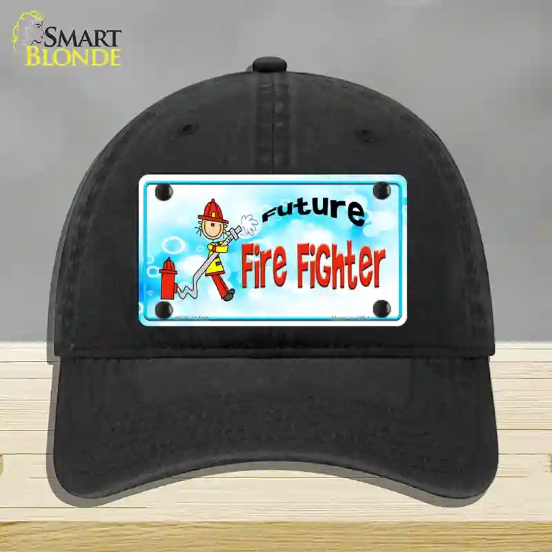 HAT07-MLP-11539 Future Fire Fighter Novelty License Plate Hat, Unconstructed Cotton - Black