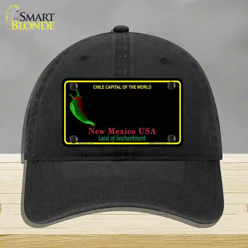 HAT07-MLP-11751   Mexico Blank State Novelty License Plate Hat, Unconstructed Cotton - Black
