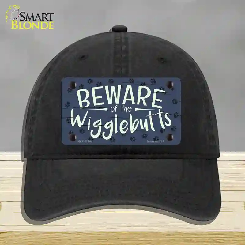 HAT07-MLP-11789 Beware of the Wigglebutts Novelty License Plate Hat, Unconstructed Cotton - Black