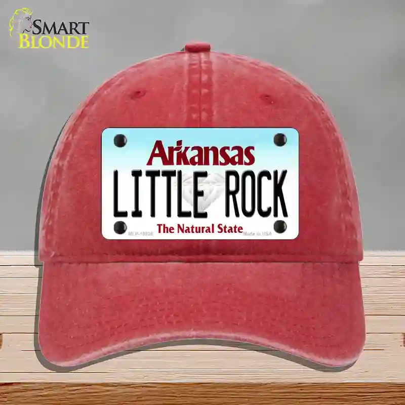 HAT13-MLP-10026 Little Rock Arkansas Novelty License Plate Hat, Unconstructed Cotton - Red