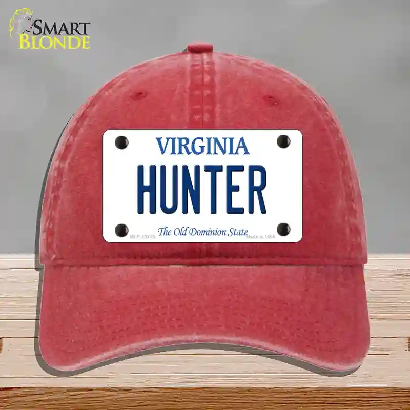 HAT13-MLP-10130 Hunter Virginia Novelty License Plate Hat, Unconstructed Cotton - Red