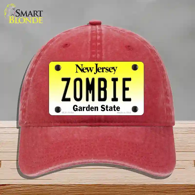HAT13-MLP-10164 Zombie   Jersey Novelty License Plate Hat, Unconstructed Cotton - Red
