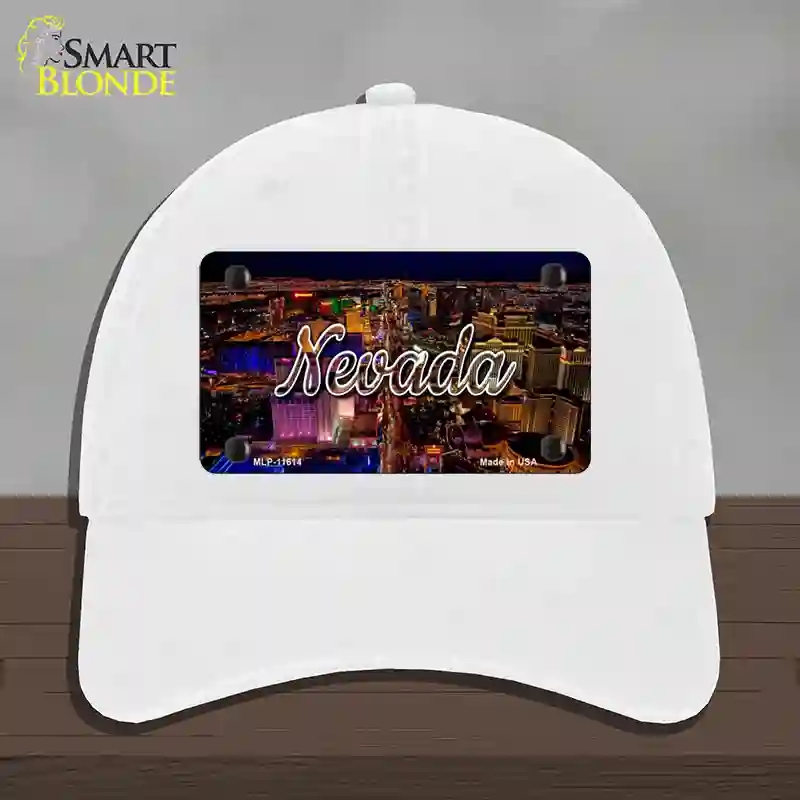 HAT14-MLP-11614 Nevada City Lights State Novelty License Plate Hat, Unconstructed Cotton - White