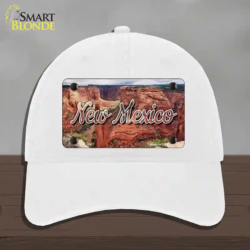 HAT14-MLP-11617   Mexico Red Canyon State Novelty License Plate Hat, Unconstructed Cotton - White