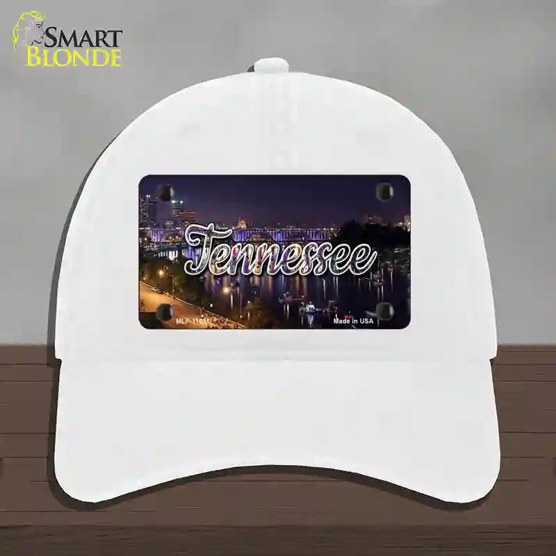 HAT14-MLP-11631 Tennessee Bridge Lights State Novelty License Plate Hat, Unconstructed Cotton - White
