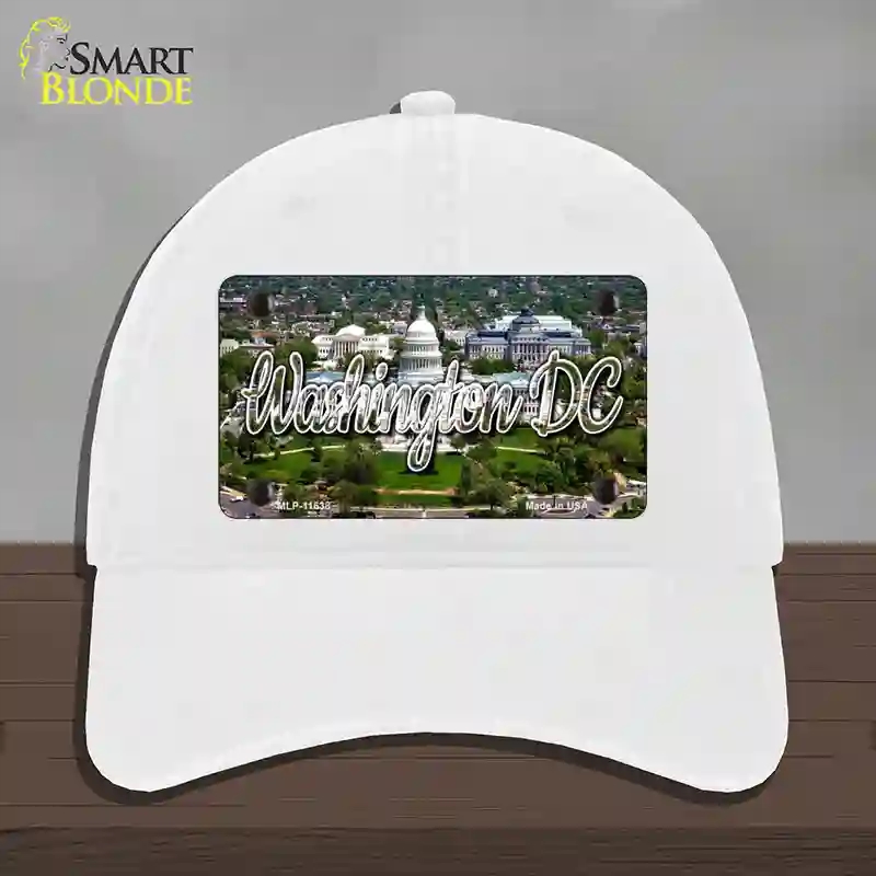 HAT14-MLP-11638 Washington DC White House State Novelty License Plate Hat, Unconstructed Cotton - White