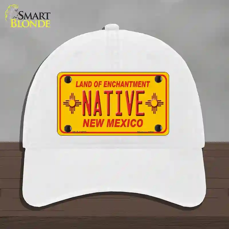 HAT14-MLP-11735 Native   Mexico Yellow State Novelty License Plate Hat, Unconstructed Cotton - White