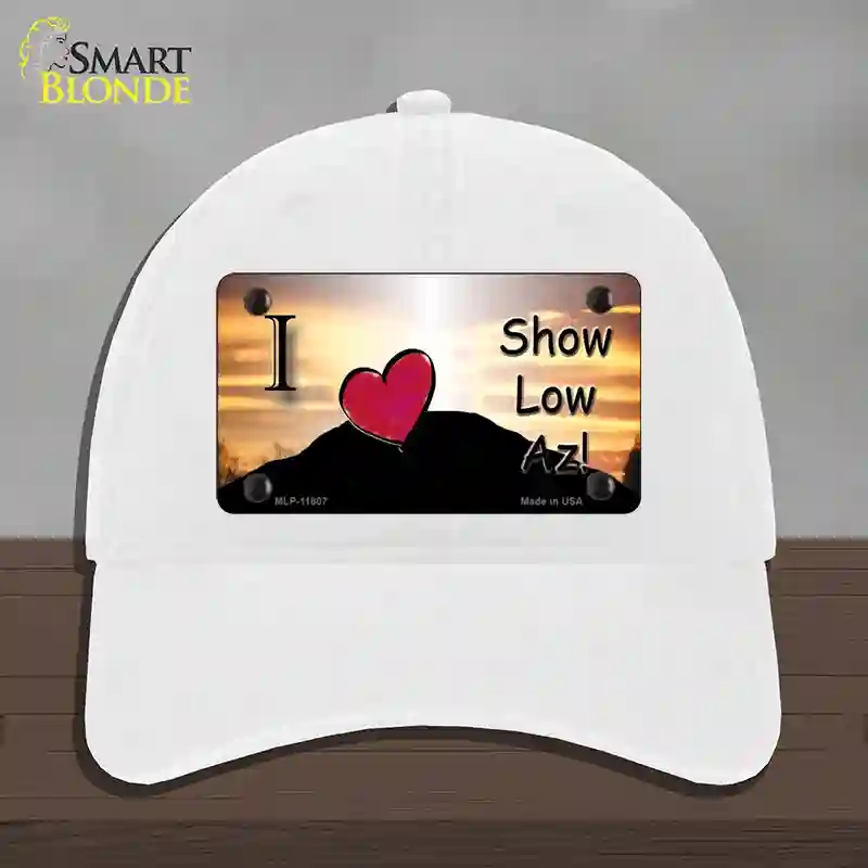 HAT14-MLP-11807 Show Low Hilltop Arizona Novelty License Plate Hat, Unconstructed Cotton - White