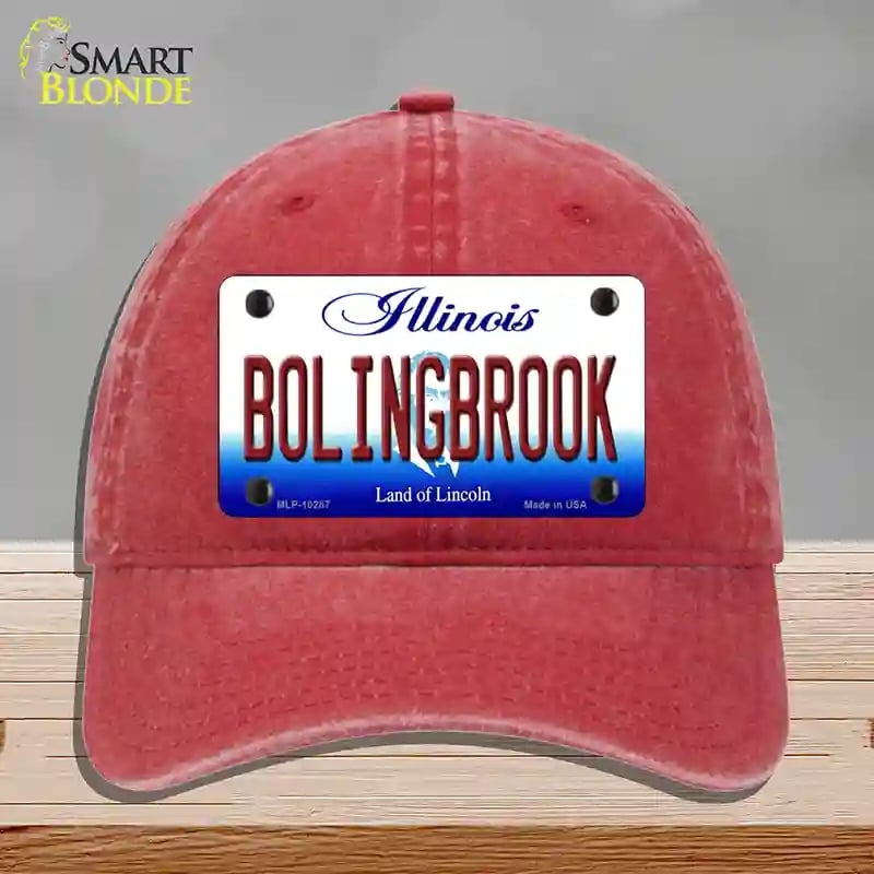 HAT13-MLP-10287 Bolingbrook Illinois Novelty License Plate Hat, Unconstructed Cotton - Red