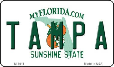 M-6011 3.5 x 2 in. Tampa Florida State License Plate Magnet