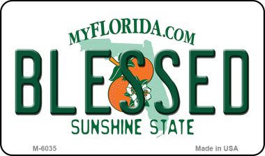 M-6035 3.5 x 2 in. Blessed Florida State License Plate Magnet