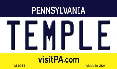 M-6054 3.5 x 2 in. Temple Pennsylvania State License Plate Magnet