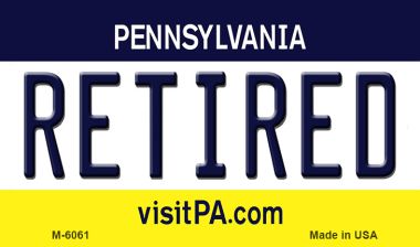 M-6061 3.5 x 2 in. Retired Pennsylvania State License Plate Magnet