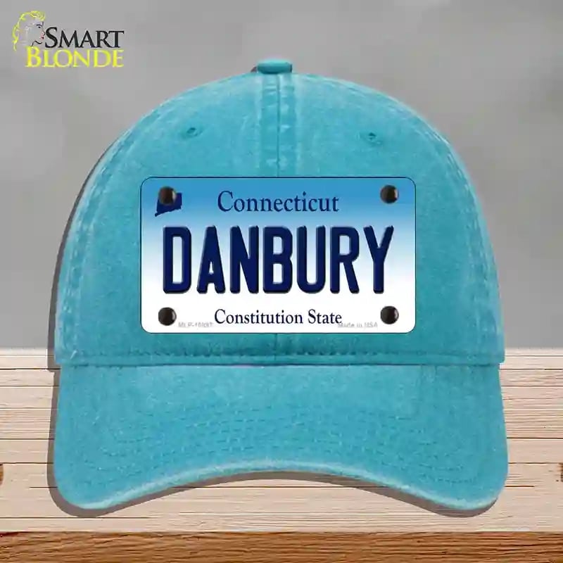 HAT10-MLP-10897 Danbury Connecticut Novelty License Plate Hat, Unconstructed Cotton - Lake Blue
