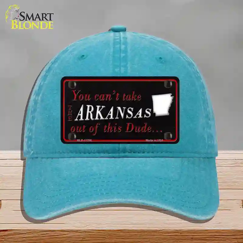HAT10-MLP-11258 Arkansas Dude Novelty License Plate Hat, Unconstructed Cotton - Lake Blue