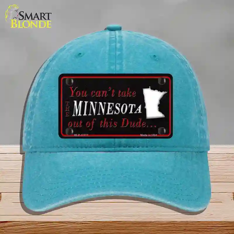 HAT10-MLP-11277 Minnesota Dude Novelty License Plate Hat, Unconstructed Cotton - Lake Blue