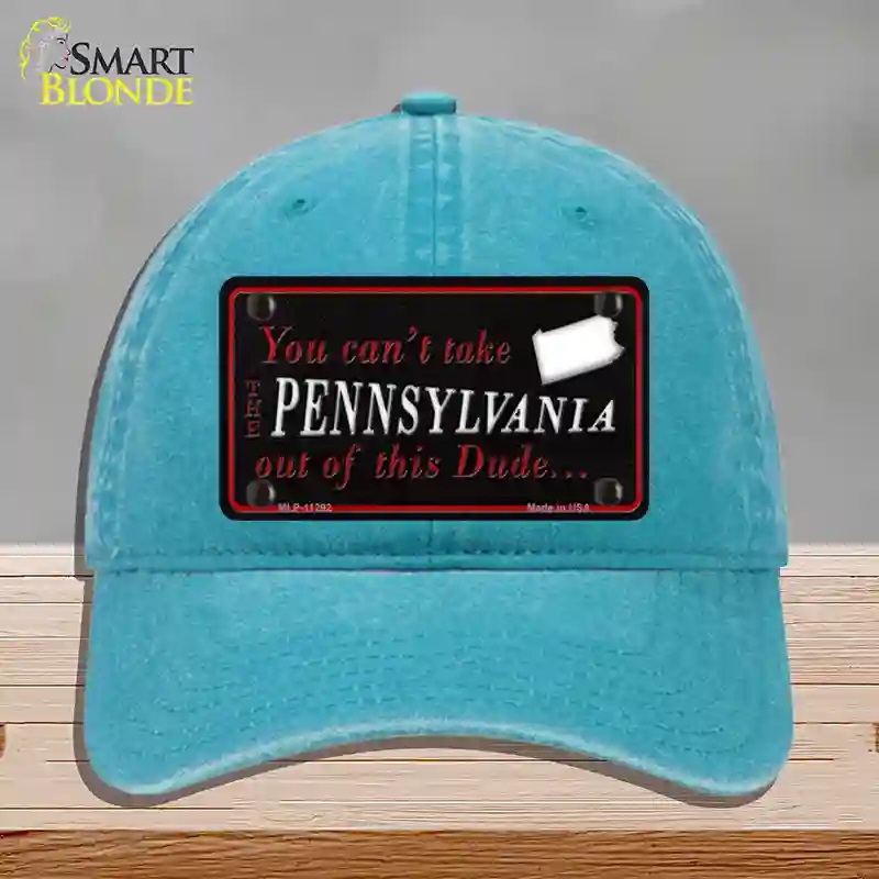 HAT10-MLP-11292 Pennsylvania Dude Novelty License Plate Hat, Unconstructed Cotton - Lake Blue