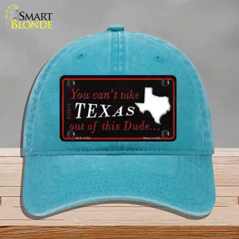 HAT10-MLP-11297 Texas Dude Novelty License Plate Hat, Unconstructed Cotton - Lake Blue