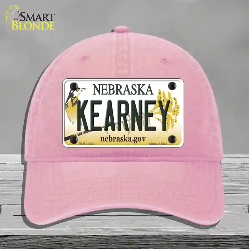 HAT12-MLP-10572 Kearney Nebraska Novelty License Plate Hat, Unconstructed Cotton - Pink