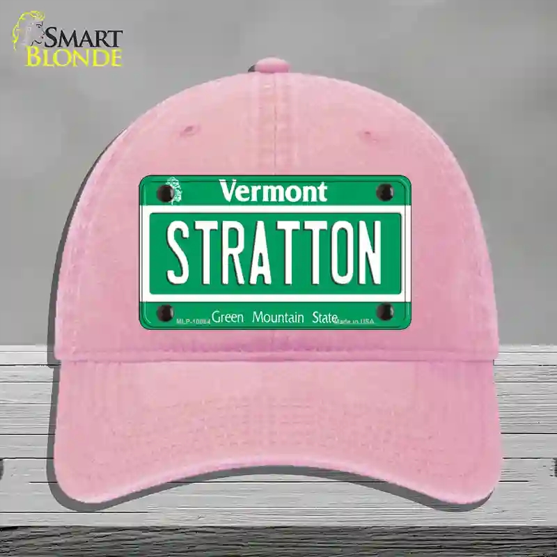HAT12-MLP-10664 Stratton Vermont Novelty License Plate Hat, Unconstructed Cotton - Pink