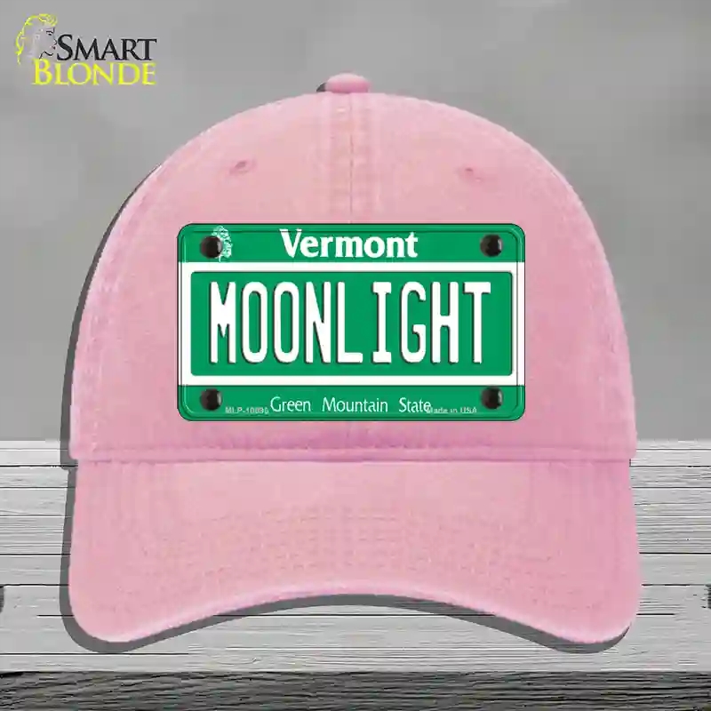 HAT12-MLP-10695 Moonlight Vermont Novelty License Plate Hat, Unconstructed Cotton - Pink