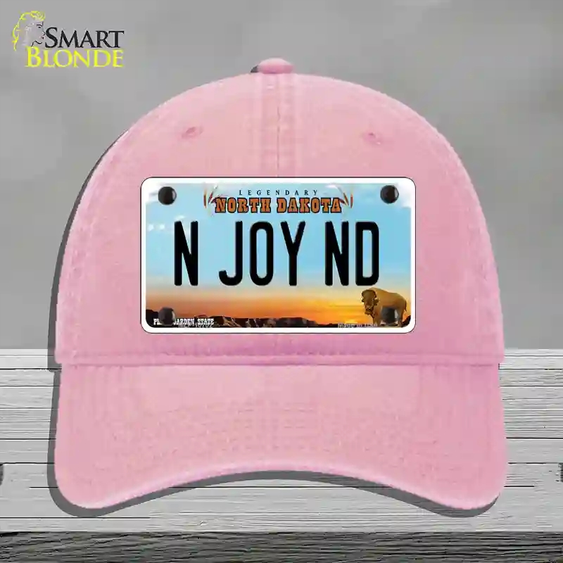 HAT12-MLP-10702 N Joy ND North Dakota Novelty License Plate Hat, Unconstructed Cotton - Pink