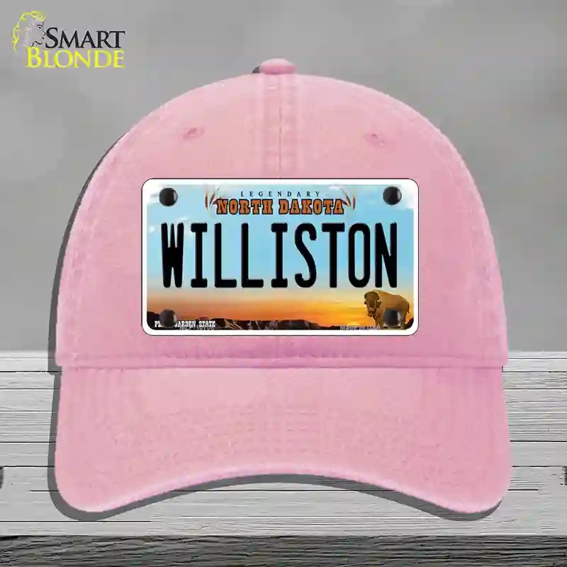 HAT12-MLP-10708 Williston North Dakota Novelty License Plate Hat, Unconstructed Cotton - Pink