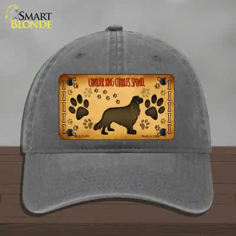 HAT08-MLP-10436 Cavalier King Charles Spaniel Novelty License Plate Hat, Unconstructed Cotton - Charcoal