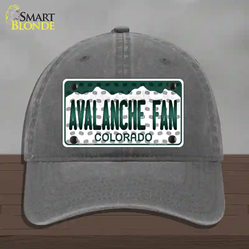 HAT08-MLP-10828 Avalanche Fan Colorado Novelty License Plate Hat, Unconstructed Cotton - Charcoal