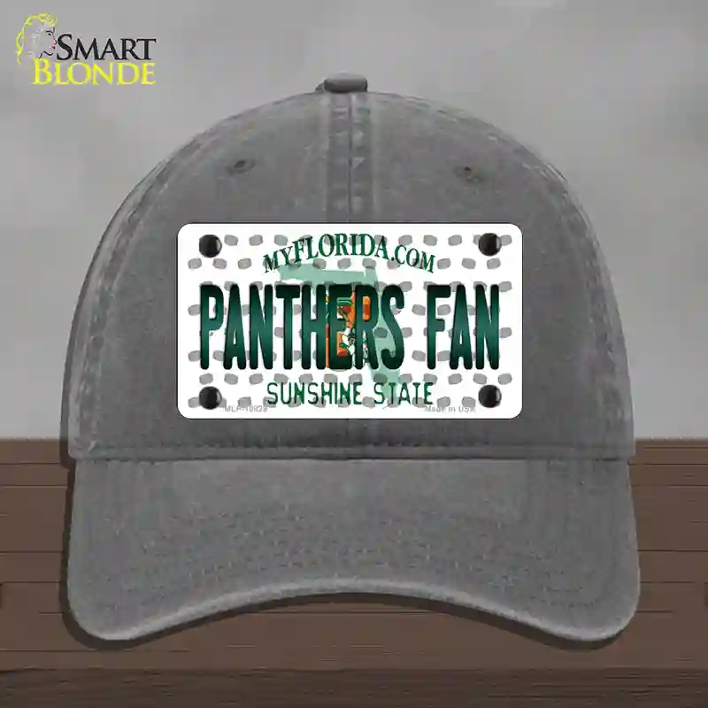 HAT08-MLP-10829 Panthers Fan Florida Novelty License Plate Hat, Unconstructed Cotton - Charcoal