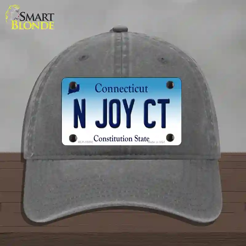 HAT08-MLP-10890 N Joy CT Connecticut Novelty License Plate Hat, Unconstructed Cotton - Charcoal