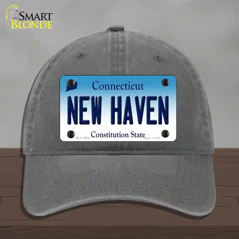 HAT08-MLP-10892   Haven Connecticut Novelty License Plate Hat, Unconstructed Cotton - Charcoal