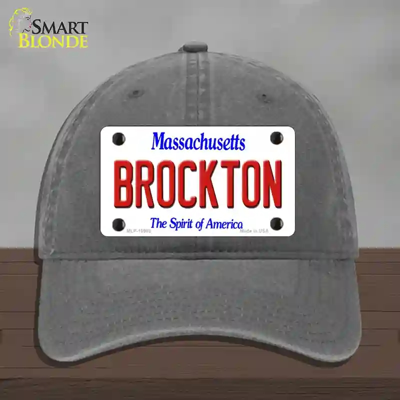 HAT08-MLP-10988 Brockton Massachusetts Novelty License Plate Hat, Unconstructed Cotton - Charcoal