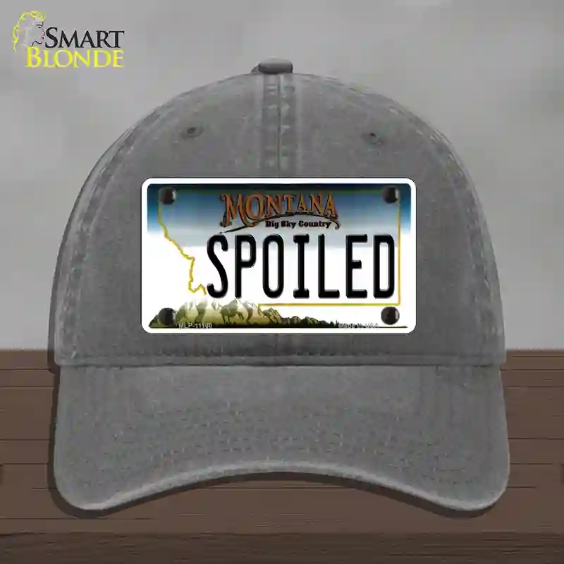 HAT08-MLP-11108 Spoiled Montana State Novelty License Plate Hat, Unconstructed Cotton - Charcoal