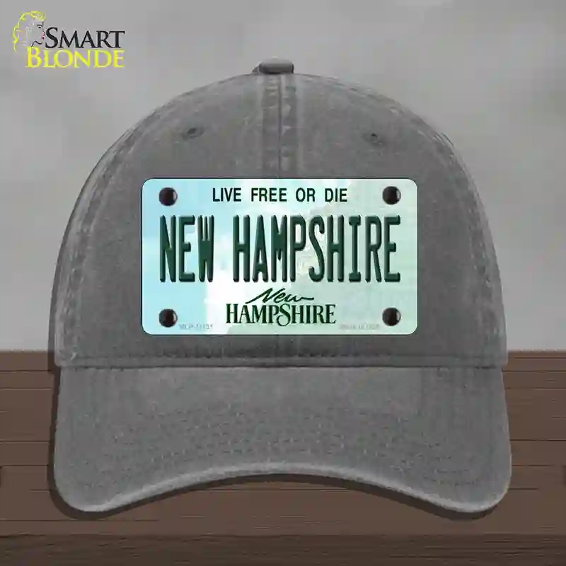 HAT08-MLP-11131   Hampshire State Novelty License Plate Hat, Unconstructed Cotton - Charcoal