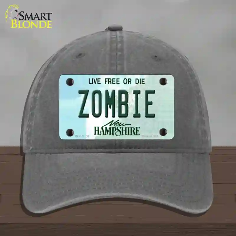 HAT08-MLP-11156 Zombie   Hampshire State Novelty License Plate Hat, Unconstructed Cotton - Charcoal