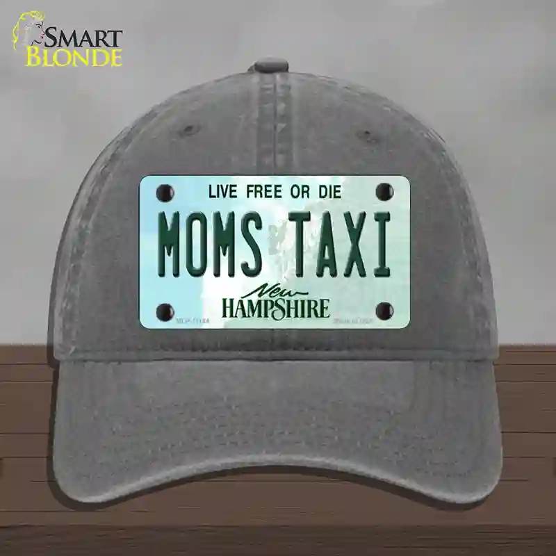HAT08-MLP-11164 Moms Taxi   Hampshire State Novelty License Plate Hat, Unconstructed Cotton - Charcoal