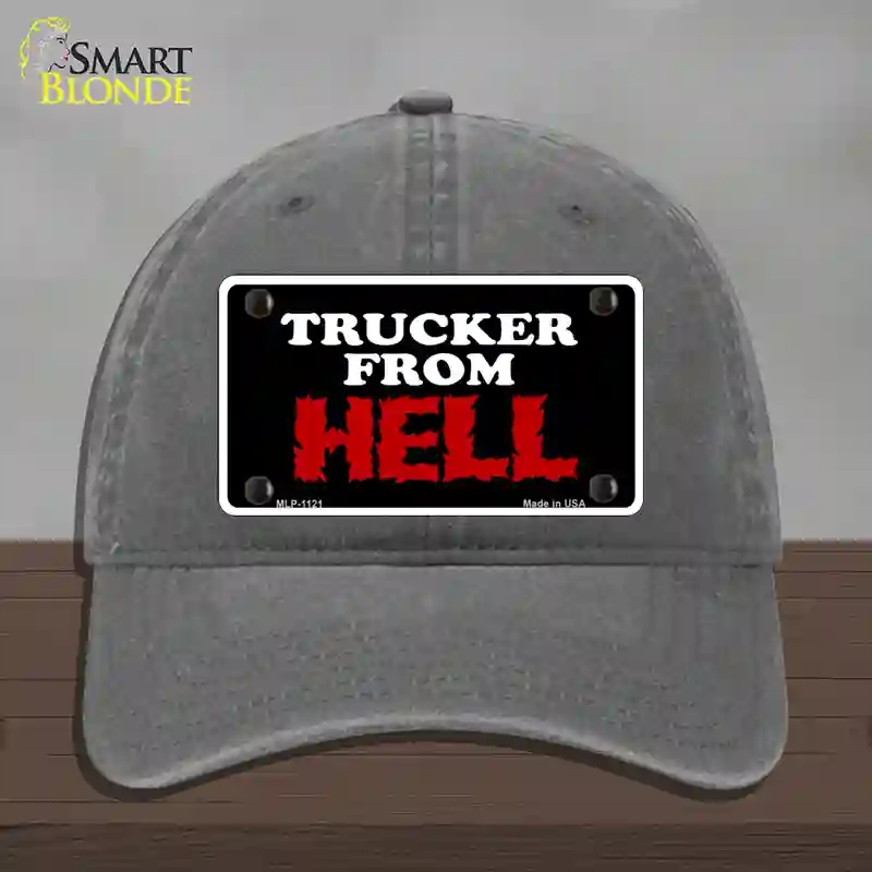HAT08-MLP-1121 Mesh From Hell Novelty License Plate Hat, Unconstructed Cotton - Charcoal